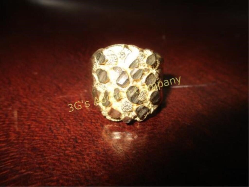 10 K Gold Nugget Ring - 8J