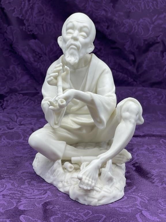 RARE LENWILE PORCELAIN ASIAN ELDER WITH PIPE