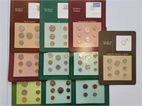 10 - Foreign Coin Sets on Card w/ Information