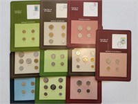 10 - Foreign Coin Sets on Card w/ Information