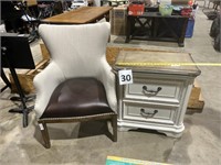CHAIR AND SIDE TABLE
