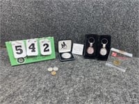 Coin Paperweight, Keychains & Alaska Token