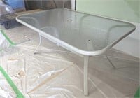 5 Ft X 3 Ft Glass Top Metal Frame Patio Table