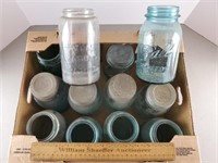 Vintage Canning Jars - Mostly Blue