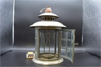 Vintage curved glass candle lantern