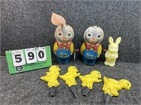 Early Peter Cottontail Metal Toys