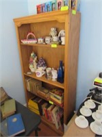 Oak/Oak Veneer 4 Shelf Bookcase