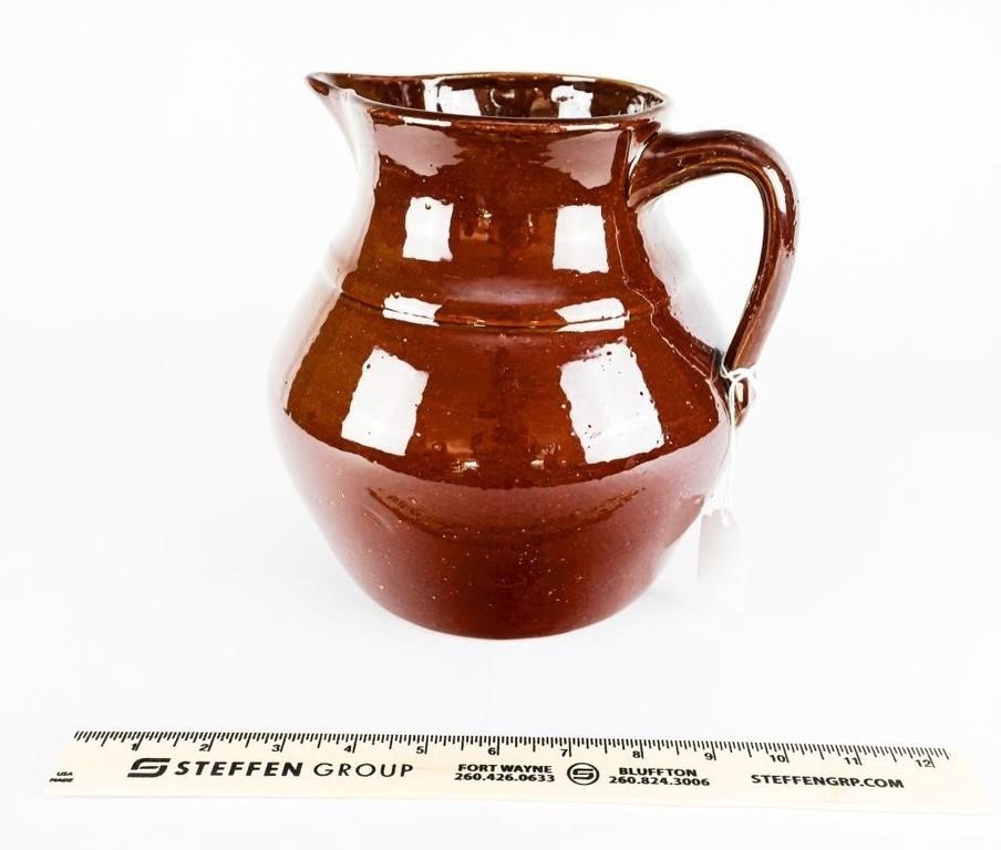UHL Pottery Co. No. 124 Brown Glazed Pitcher
