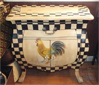 PAINTED ROOSTER SIDE TABLE