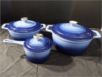 Blue Ombre Cast-iron Pots