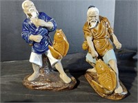 Shiwan Mudman Fishing Figurines