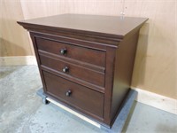 WOODEN 2 DRAWER BEDSIDE TABLE 27"W18.5"D23"T