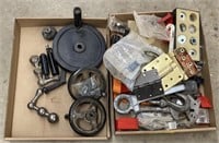 Table Saw Cranks, Assorted Hinges, Tow Hooks and