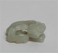 Chinese jade carving reumbent beast faching