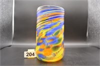 James Hayes signed art glass blown glass vase