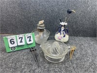 Antiques: Reamer, Hat Pins & Oil Lamp Base