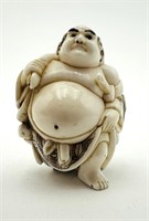19 th Chinese man hard carved ivory