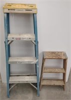 3' Wooden Step Ladder & Werner 4' Metal Set