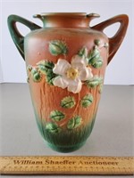 Roseville Pottery White Rose Vase 10 & 3/8" H