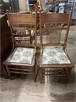 Pair of antique oak chairs sold two times the bed