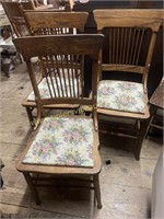 Set of three antique oak. Chairs sold three times