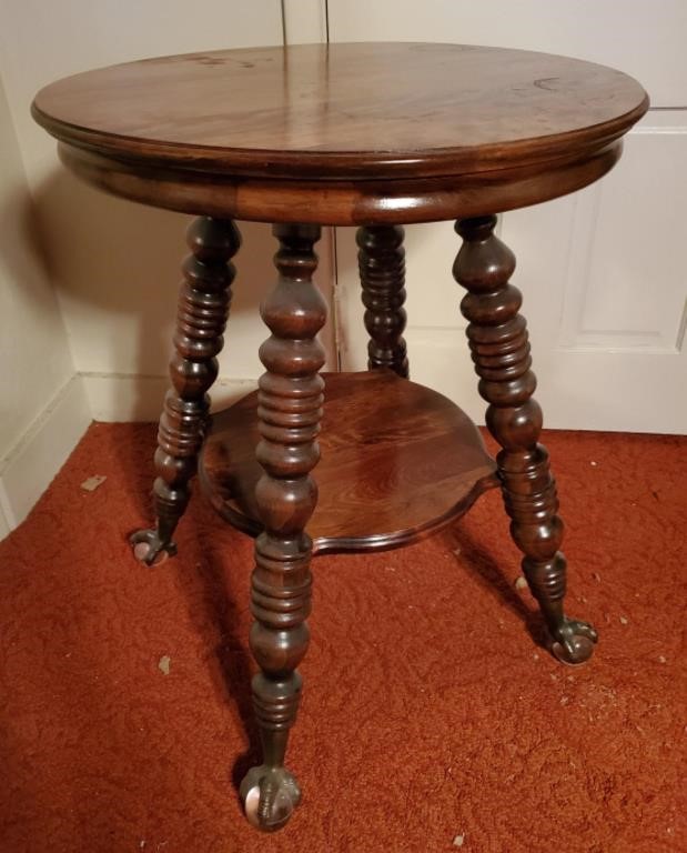 Antique Claw Foot Parlor Table 24 x 24 x 30"