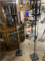 Pair of antique electric wrought iron, funeral