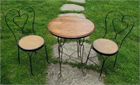 Vintage Ice Cream Parlor Table & 2 Chairs