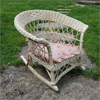 Vintage Childs Wicker Rocking Chair 21" H