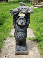 Bear w/ Fish Welcome Statue 37" H