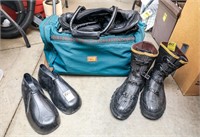 Duffel Bag, Tarps, Men's Rubber Boots, and Black