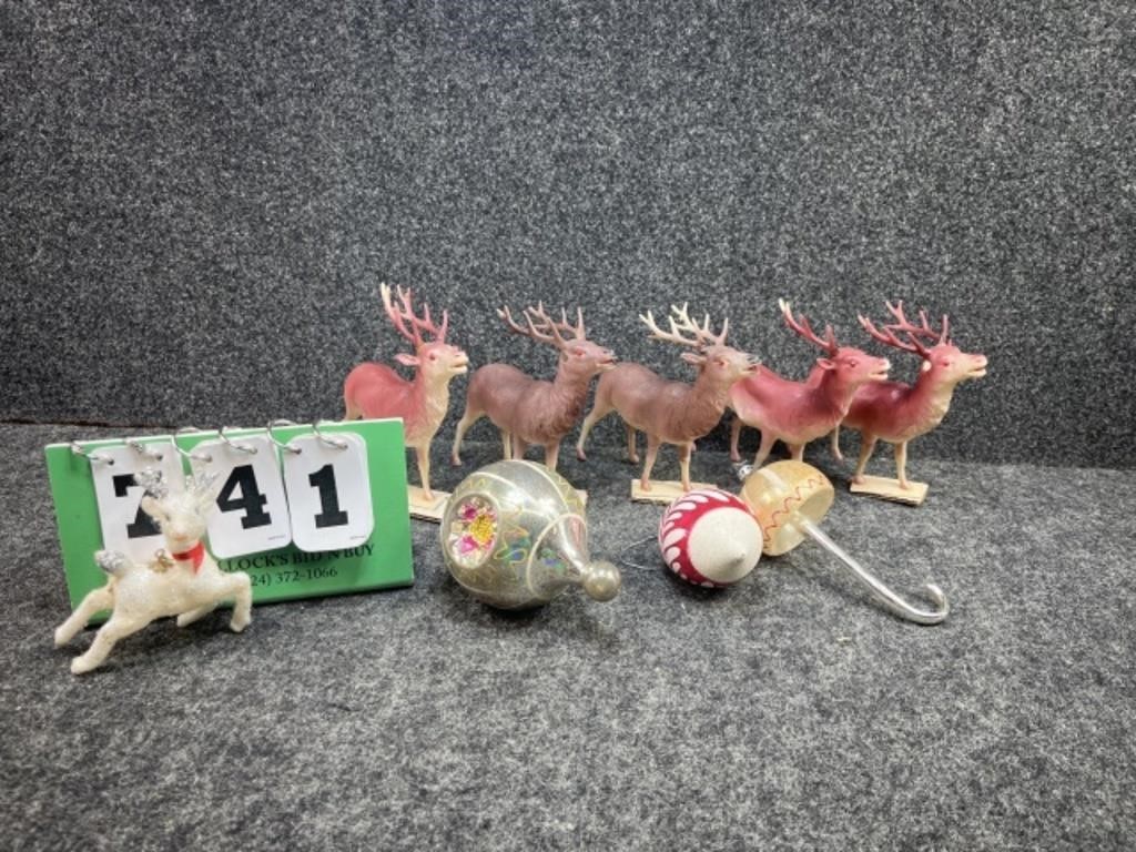 Early Christmas Deer & Blown Ornaments