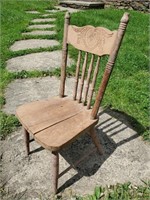 Antique Oak Childs Chair 27 & 3/8" H Needs TLC