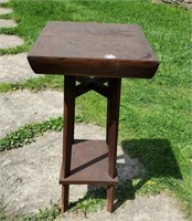 Vintage Wooden Plant Stand 13 x 13 x 33 & 1/2"