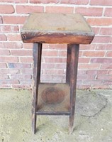 Vintage Wooden Plant Stand 12 x 12 x 33 & 1/2"