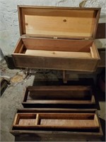 2ct Vintage Wooden Tool Boxes 36" L