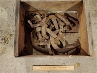 Box of Horse Shoes & Assorted