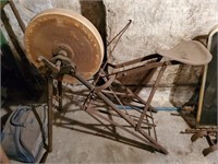 Vintage Grinding Wheel w/ Stand 34" H