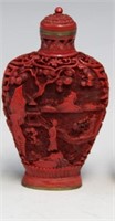 chinese CINNABAR LACQUER SNUFF BOTTLE