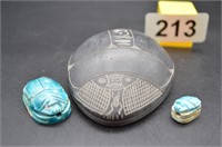 Carved Egyptian scarabs
