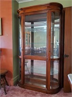 Curved Glass Curio Cabinet Lighted