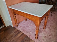Antique Marble Top Table 24 x 36 x 28 & 1/4"