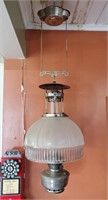 Antique Aladdin Hanging Oil Lamp 38" H