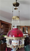 Antique Handling Oil Lamp 40" H Damaged