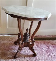 Victorian Eastlake Marble Top Table