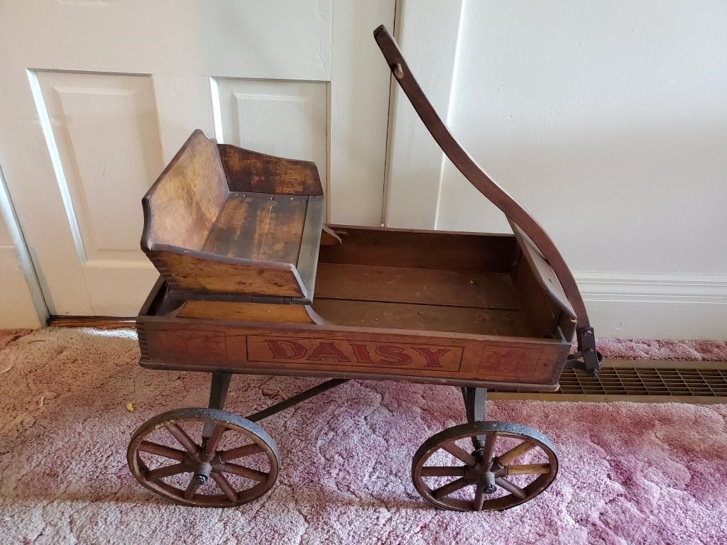 Wooden Daisy Childs Goat Wagon 22" H