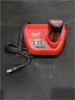 Milwaukee M12 Charger and 2.0 Ah Battery