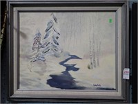 WALSH SIGNED O/B WINTER SCENE 25x21