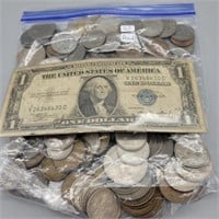 1935 A SILVER CERTIFICATE & 3.3 LBS OF MISC