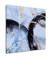 SYGALLERIER Abstract Canvas Wall Art with Hand Pa